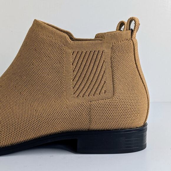 Vivaia Ankle Boots Ryan Womens EU 41 Tan Nutmeg Square Toe Pull On Soft Knit - Picture 3 of 14